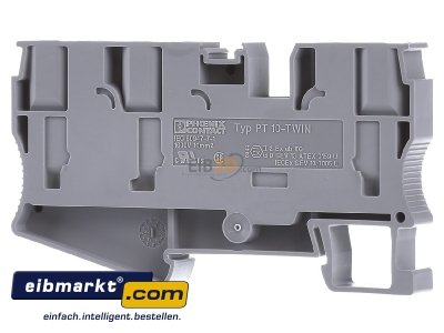 Back view Phoenix Contact PT 10-TWIN Feed-through terminal block 10,2mm 70A 
