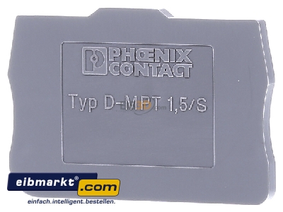 Frontansicht Phoenix Contact D-MPT 1,5/S Abschlussdeckel L=33,55mm, B=2,2mm 