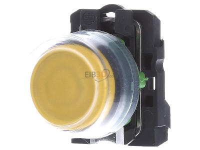 Front view Schneider Electric XB5AP51 Complete push button yellow 
