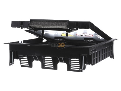 Front view OBO GES9-3B U 9011 Installation box for underfloor duct 
