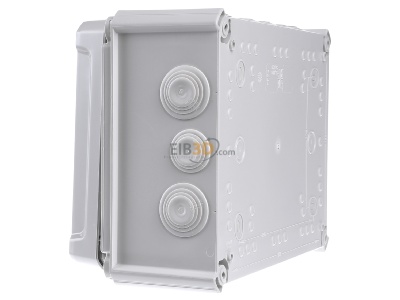 View on the right OBO T 250 HD LGR Surface mounted box 240x190mm 
