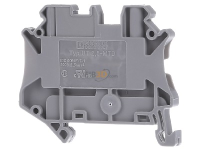 Back view Phoenix UT 2,5-MTD Disconnect terminal block 24A 1-p 5,2mm 
