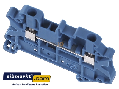 View up front Phoenix Contact UT 2,5-MTD BU Disconnect terminal block 24A 1-p 5,2mm
