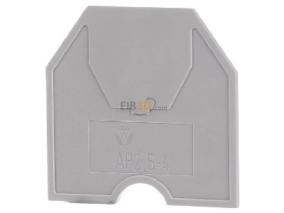 Front view Hager KWE01G End/partition plate for terminal block 
