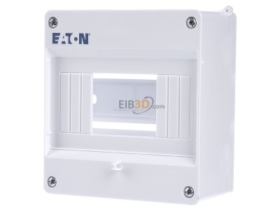 Front view Eaton MINI-6 Surface mounted distribution board 140mm 
