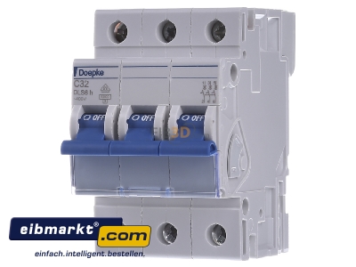 Front view Doepke DLS 6H C32-3 6 kA Miniature circuit breaker 3-p C32A
