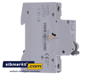 View on the left Siemens Indus.Sector 5SL6120-7 Miniature circuit breaker 1-p C20A
