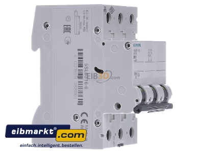 View on the left Siemens Indus.Sector 5SL6316-6 Miniature circuit breaker 3-p B16A
