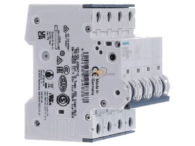 View on the left Siemens 5SY6620-7 Miniature circuit breaker 4-p C20A 
