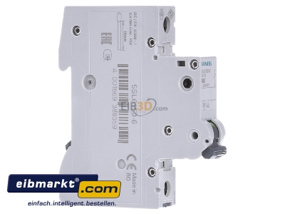 View on the left Siemens Indus.Sector 5SL61506 Miniature circuit breaker 1-p B50A
