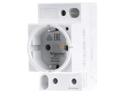 Front view Schneider Electric A9A15035 Socket outlet for distribution board 
