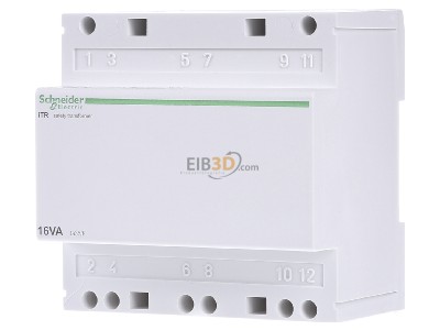 Front view Schneider Electric A9A15218 Bell transformer 12V/24V 
