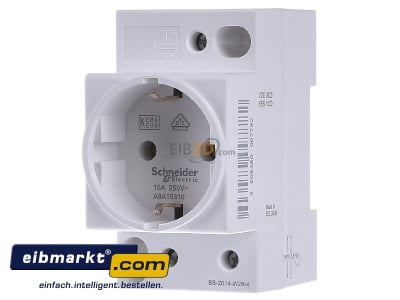 Front view Schneider Electric A9A15310 Socket outlet for distribution board
