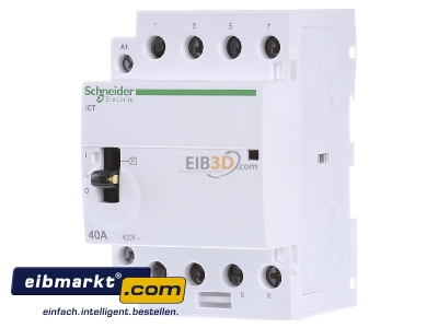 Front view Schneider Electric A9C21844 Installation contactor 220...240VAC

