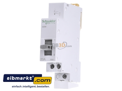 Front view Schneider Electric A9E18073 Group switch for distribution board 20A 
