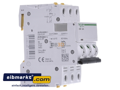 View on the left Schneider Electric A9F03320 Miniature circuit breaker 3-p B20A
