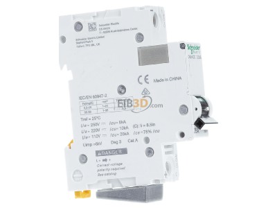 Ansicht links Schneider Electric A9N61513 LS-Schalter 1P 25A C C60H-DC 