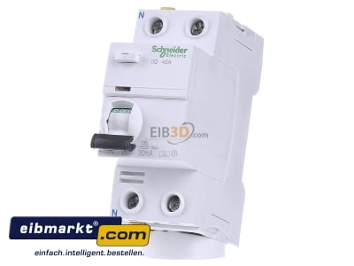 Front view Schneider Electric A9Z21240 Residual current breaker 2-p 40/0,03A - 
