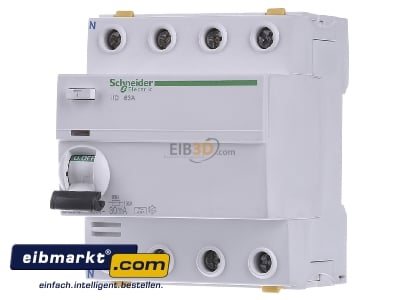 Front view Schneider Electric A9Z21463 Residual current breaker 4-p 63/0,03A
