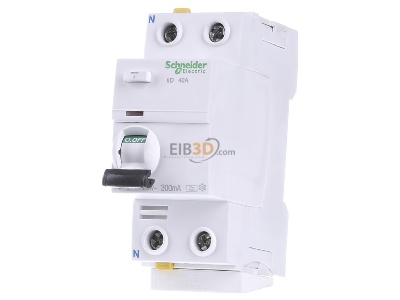 Front view Schneider Electric A9Z24240 Residual current breaker 2-p 40/0,3A 
