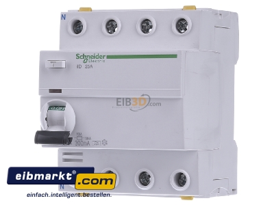 Front view Schneider Electric A9Z24425 Residual current breaker 4-p 25/0,3A
