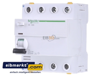 Front view Schneider Electric A9Z24463 Residual current breaker 4-p 63/0,3A - 
