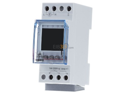 Front view Legrand Bticino AlphaRex3D21A/412654 Digital time switch 230VAC 
