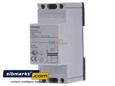 Front view Siemens Indus.Sector 4AC3208-1 Bell transformer 8V/12V
