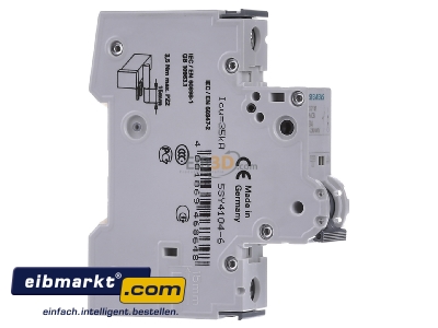 View on the left Siemens Indus.Sector 5SY4104-6 Miniature circuit breaker 1-p B4A
