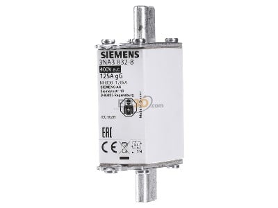 Front view Siemens 3NA3832-8 Low Voltage HRC fuse NH000 125A 
