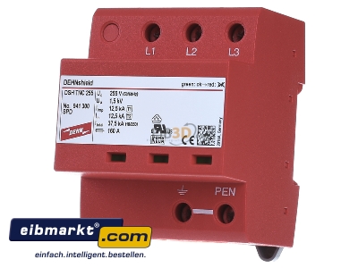 Front view Dehn+Shne DSH TNC 255 Combined arrester for power systems - 
