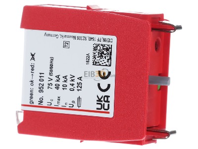 View on the right Dehn DG MOD 75 Surge protection for power supply 
