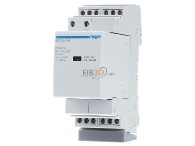 Front view Hager SPC403N Surge protection device 230V 4-pole 
