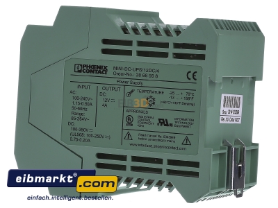 View on the right Phoenix Contact Mini-DC-UPS/12DC/4 Online-UPS 100...240V
