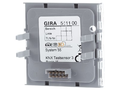 Ansicht hinten Gira 511100 EIB, KNX Tastsensor 3 Basis 1fach, 