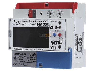 Front view Lingg & Janke EZ-EMU-WSUP-D-REG-FW EIB, KNX energy meter Superior, 3-phase, 
