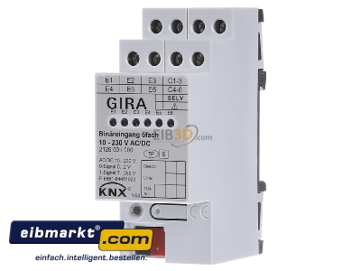Frontansicht Gira 212600 Binreingang 6f. KNX 10-230V AC/DC 