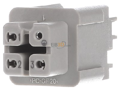 Front view Harting 09 20 003 2733 Socket insert for connector 3p 
