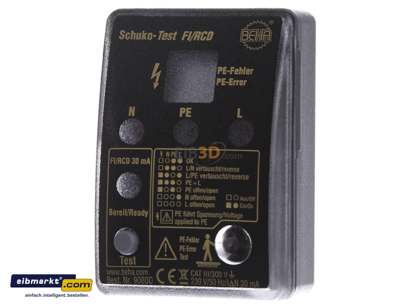 Fluke schuko test fi rcd amprobe 9080