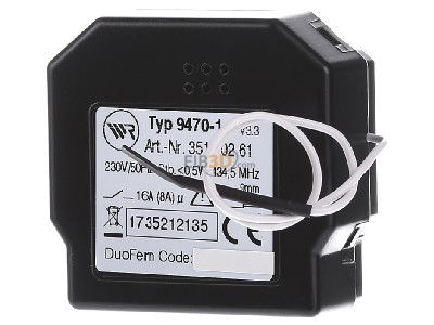 Ansicht hinten Rademacher 9470-1 DuoFern Universal-Aktor 1-Kanal 