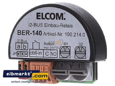 Frontansicht Elcom BER-140 Einbaurelais UP, i2-BUS 