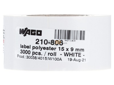 Frontansicht WAGO 210-806 Etikett wei 15x9mm 3000St/Rolle 