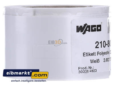 Ansicht links WAGO Kontakttechnik 210-807 Etikett wei 20x8mm 3000St/Rolle 