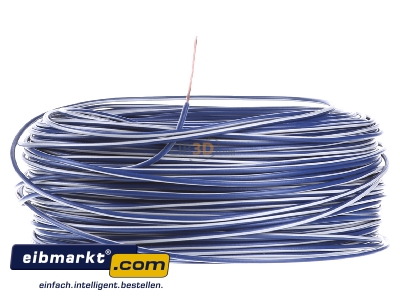 Front view Verschiedene-Diverse H05V-K   1    dbl/ws Single core cable 1mm Dark blue/White H05V-K 1 dbl/ws
