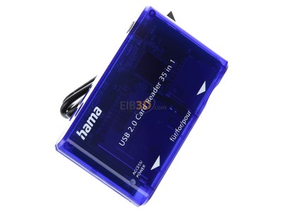 Ansicht oben links Hama 55348 Multi-Kartenleser USB 2.0,35in1,blau 
