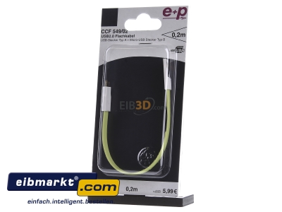 Frontansicht E+P Elektrik 1070350 USB Microkabel 0,2m CCF549/02