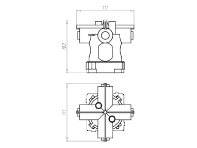 Mazeichnung Kaiser 1245 63 Decken Verbindungsdose 99mm Auslass 60mm