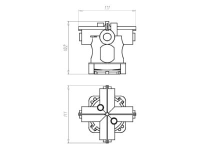 Mazeichnung Kaiser 1245 62 Decken Verbindungsdose 99mm Auslass 35mm