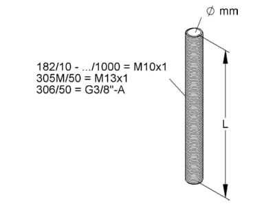 Mazeichnung Kleinhuis 182 500 Gewinderoehrchen M10X1 500mm