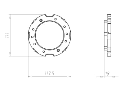 Mazeichnung Kaiser 9300 42 Frontring DA 75 mm fuer ThermoX